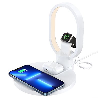 Wireless Charger for Phone, Watch, and Earbuds with LED Light