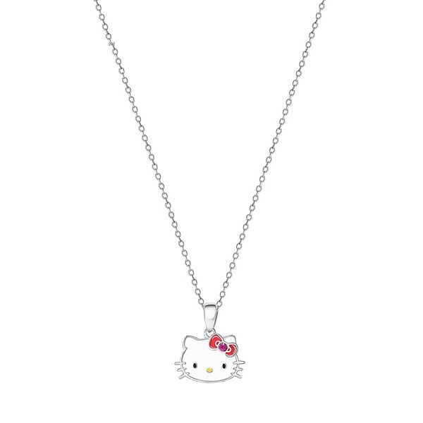 Hello Kitty Crystal & Enamel Pendant Necklace