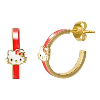 Hello Kitty Enamel Hoop Earrings