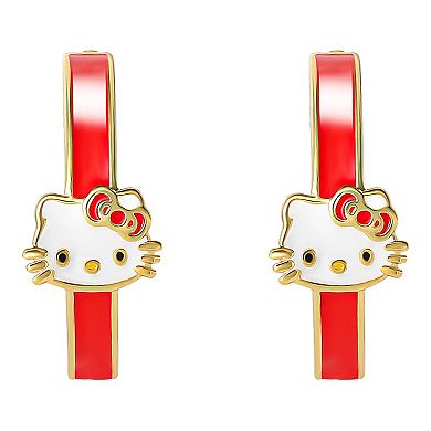 Hello Kitty Enamel Hoop Earrings