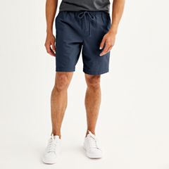 Mens Full Elastic Waist Pull-On Shorts with Mock Fly