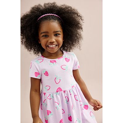 skater dress toddler Flowers On Cherry Lacquer Long Sleeve Skater Dress with Pockets