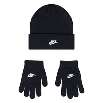 Kids Nike Logo Beanie and Gloves Set