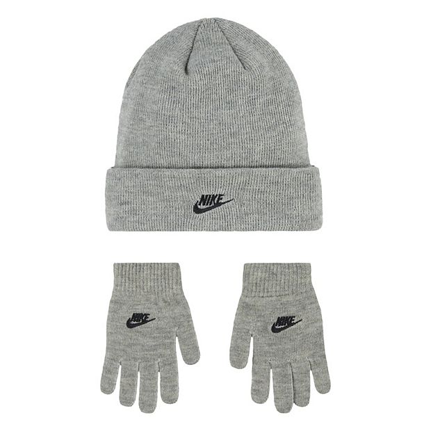 Boys 8 20 Nike Logo Beanie and Gloves Set