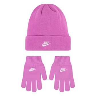 Big Kids 8-20 Nike Logo Beanie and Gloves Set