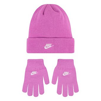 Big Kids 8-20 Nike Logo Beanie and Gloves Set