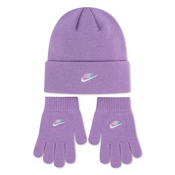 Big Kids 8-20 Nike Logo Beanie and Gloves Set