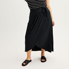 Flowy Wrap Midi Skirt