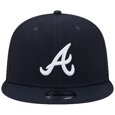 Men's New Era Navy Atlanta Braves Team Color Trucker 9FIFTY Snapback Hat