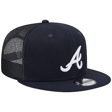 Men's New Era Navy Atlanta Braves Team Color Trucker 9FIFTY Snapback Hat