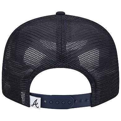 Men's New Era Navy Atlanta Braves Team Color Trucker 9FIFTY Snapback Hat