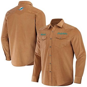 Men's NFL x Darius Rucker Collection by Fanatics Orange Miami Dolphins Western Button-Up Shirt
