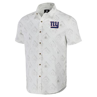 Men's NFL x Darius Rucker Collection by Fanatics White New York Giants Woven Short Sleeve Button Up Shirt