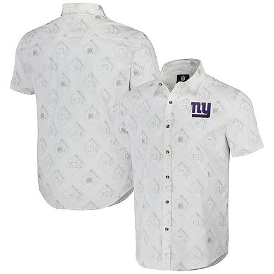 Men's NFL x Darius Rucker Collection by Fanatics White New York Giants Woven Short Sleeve Button Up Shirt