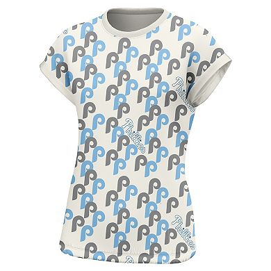 Women's Lusso White Philadelphia Phillies Madge Dolman Tri-Blend T-Shirt