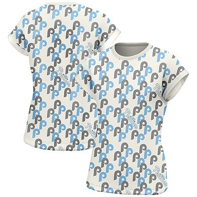 Women's Lusso White Philadelphia Phillies Madge Dolman Tri-Blend T-Shirt