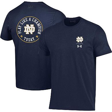 Men's Under Armour Navy Notre Dame Fighting Irish 2-Hit Performance T-Shirt
