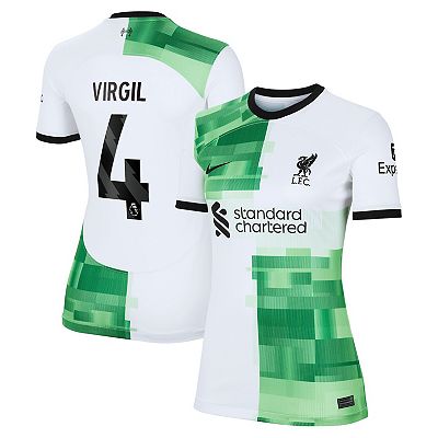 Women s Nike Virgil van Dijk White Liverpool 2023 24 Away Replica Player Jersey