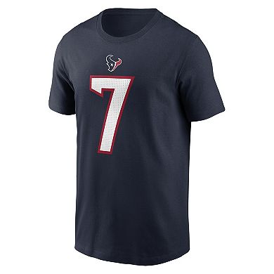 Men's Nike C.J. Stroud Navy Houston Texans Player Name & Number T-Shirt