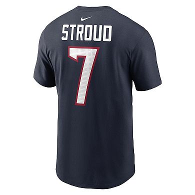 Men's Nike C.J. Stroud Navy Houston Texans 2023 NFL Draft First Round Pick Player Name & Number T-Shirt