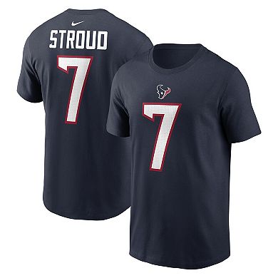 Men's Nike C.J. Stroud Navy Houston Texans Player Name & Number T-Shirt
