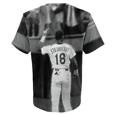 Youth Mitchell & Ness Darryl Strawberry White New York Mets Sublimated Player T-Shirt
