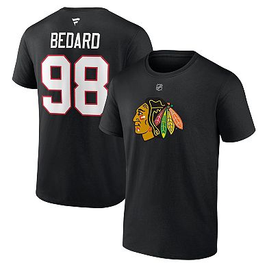 Men's Fanatics Branded Connor Bedard Black Chicago Blackhawks 2023 NHL Draft  Authentic Stack Player Name & Number T-Shirt