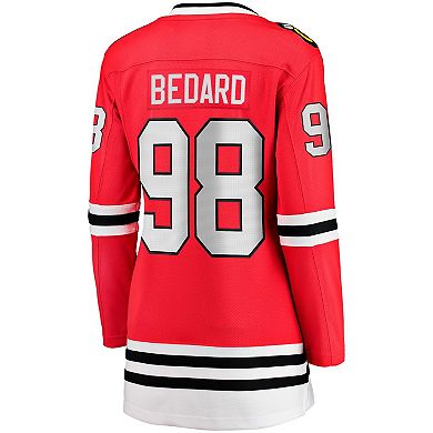 Women's Fanatics Branded Connor Bedard Red Chicago Blackhawks 2023 NHL Draft Home Breakaway Player Jersey