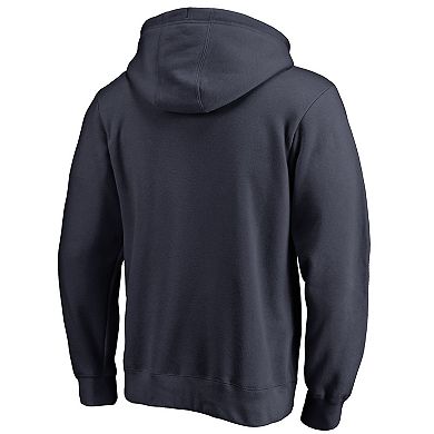 Men's Fanatics Branded Navy Atlanta Braves Splatter Logo Pullover Hoodie