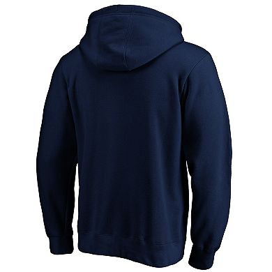Men's Fanatics Branded Navy New England Patriots Primary Logo Fitted Pullover Hoodie