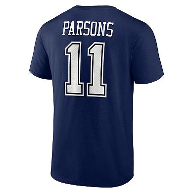 Men's Fanatics Branded Micah Parsons Navy Dallas Cowboys Player Icon Name & Number T-Shirt