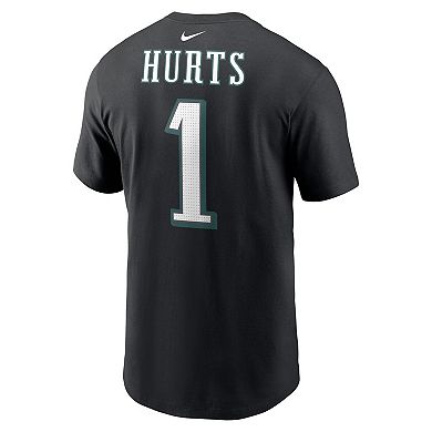 Men's Nike Jalen Hurts Black Philadelphia Eagles Player Name & Number T-Shirt
