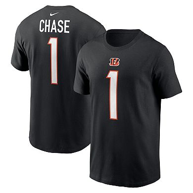 Men's Nike Ja'Marr Chase Black Cincinnati Bengals Player Name & Number T-Shirt