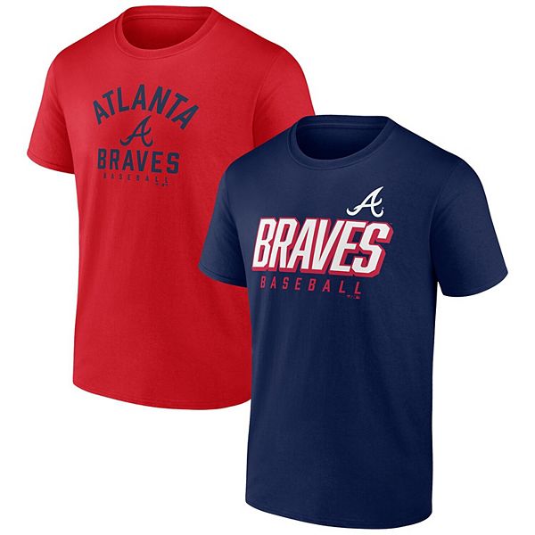 Men's Fanatics Branded Navy/Red Atlanta Braves Player Pack T