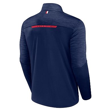 Men's Fanatics Branded Navy New England Patriots Defender Half-Zip Top