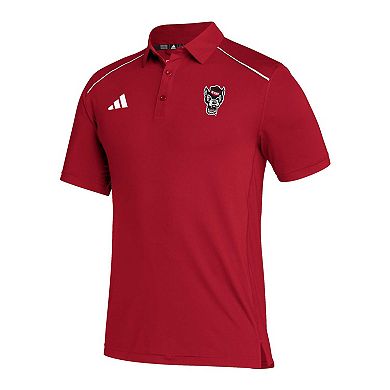Men's adidas Red NC State Wolfpack Coaches AEROREADY Polo