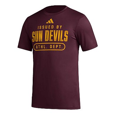 Men's adidas Maroon Arizona State Sun Devils Sideline AEROREADY Pregame T-Shirt