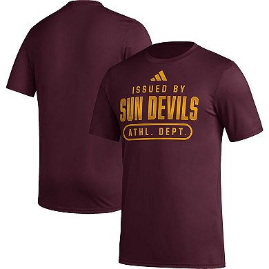 Men's adidas Maroon Arizona State Sun Devils Sideline AEROREADY Pregame T-Shirt