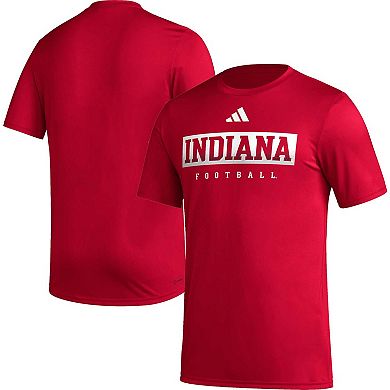 Men's adidas Crimson Indiana Hoosiers Football Practice AEROREADY Pregame T-Shirt