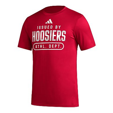 Men's adidas Crimson Indiana Hoosiers Sideline AEROREADY Pregame T-Shirt