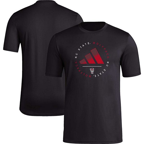 Men's adidas Black NC State Wolfpack Stripe Up Pregame T-Shirt