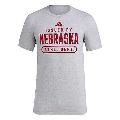 Men's adidas Heather Gray Nebraska Huskers Sideline AEROREADY Pregame T-Shirt