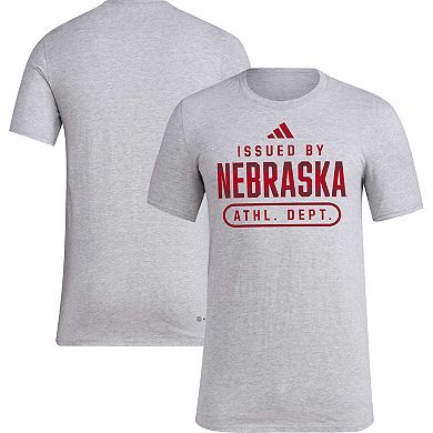 Men's adidas Heather Gray Nebraska Huskers Sideline AEROREADY Pregame T-Shirt