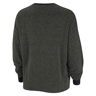 Women's Nike Black Georgia Bulldogs Yoga Script Pullover Sweatshirt