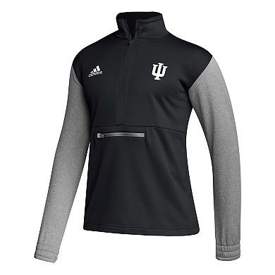 Men's adidas Black Indiana Hoosiers Team Issue AEROREADY Quarter-Zip Jacket