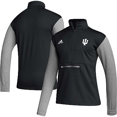 Men's adidas Black Indiana Hoosiers Team Issue AEROREADY Quarter-Zip Jacket