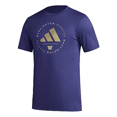 Men's adidas Purple Washington Huskies Stripe Up Pregame T-Shirt