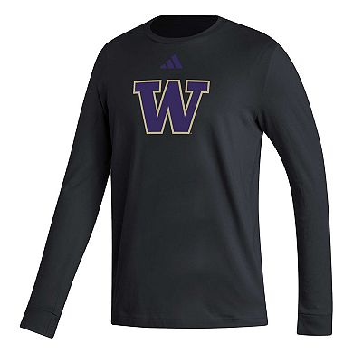 Men's adidas Black Washington Huskies Locker Logo Fresh Long Sleeve T-Shirt