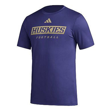 Men's adidas Purple Washington Huskies Football Practice AEROREADY Pregame T-Shirt