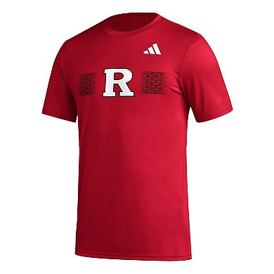 Men's adidas Scarlet Rutgers Scarlet Knights Pregame AEROREADY T-Shirt